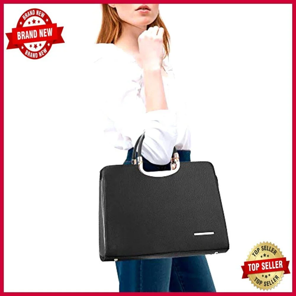 Large Vegan Leather Satchel with Detachable Strap, Matching Wallet, Multi-Pocket